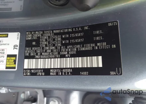 2025 Toyota Corolla Cross Hybrid S from USA, damaged, VIN 7MUFBABG6SV087283